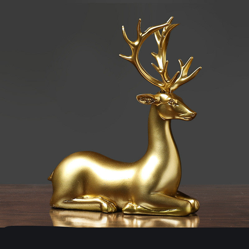 Golden Deer Animal Crafts Sculpture