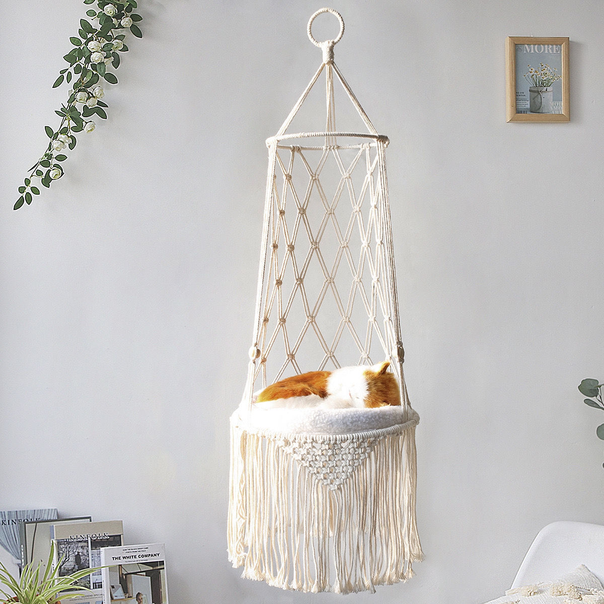 Macrame Hanging Pet Bed