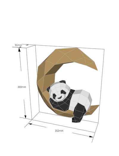 3D Moon Panda Paper Decoration