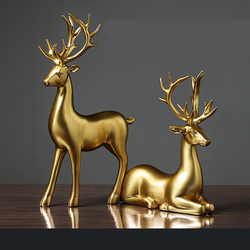 Golden Deer Animal Crafts Sculpture