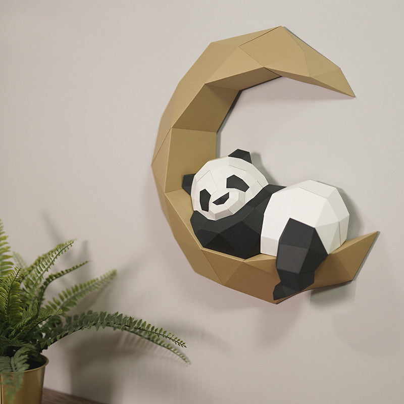 3D Moon Panda Paper Decoration