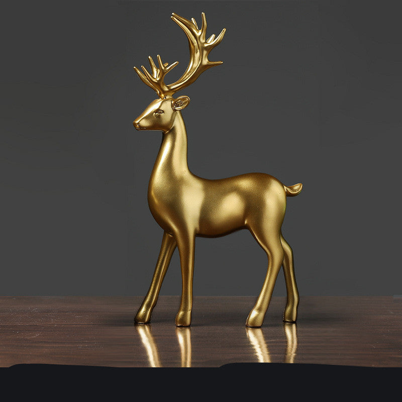 Golden Deer Animal Crafts Sculpture