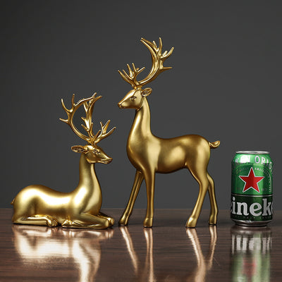 Golden Deer Animal Crafts Sculpture