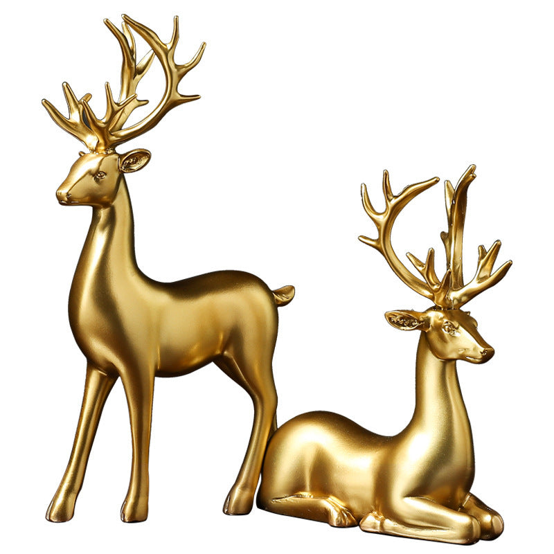 Golden Deer Animal Crafts Sculpture