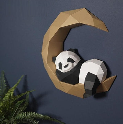 3D Moon Panda Paper Decoration