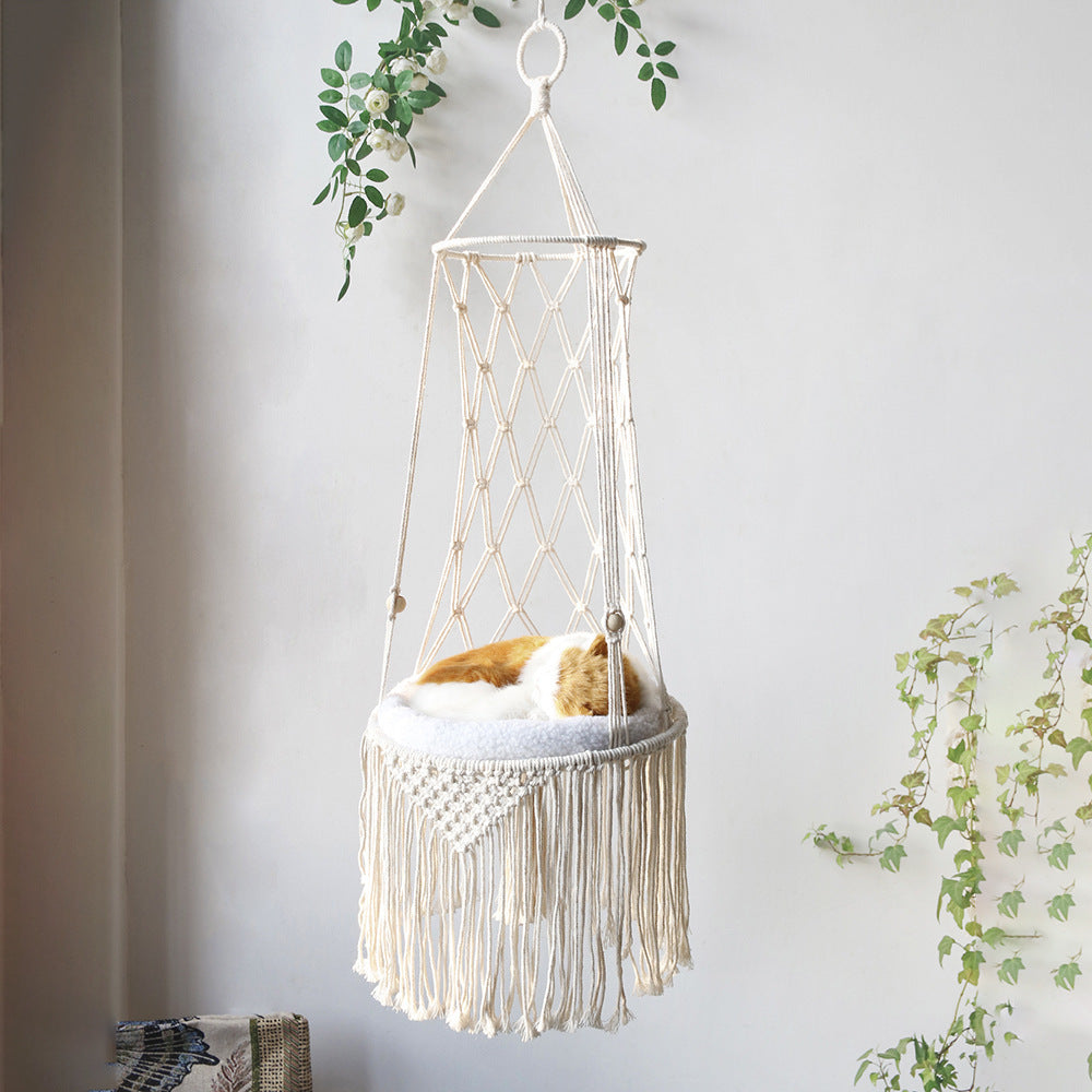 Macrame Hanging Pet Bed