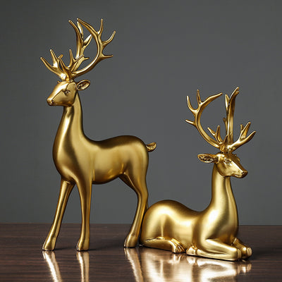 Golden Deer Animal Crafts Sculpture