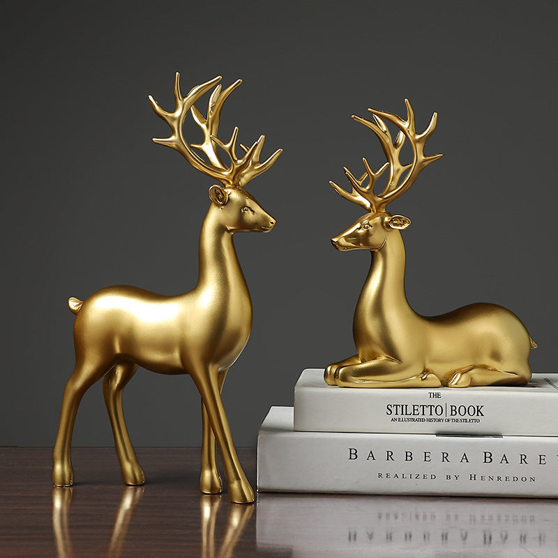 Golden Deer Animal Crafts Sculpture