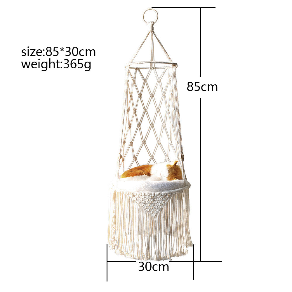 Macrame Hanging Pet Bed